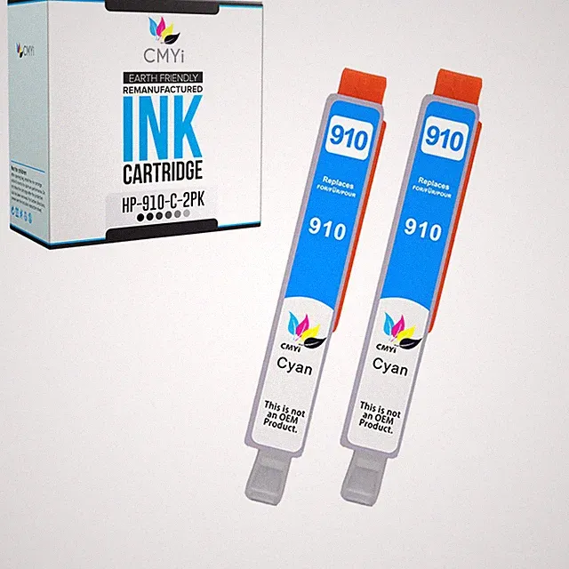 2-Pack Compatible HP 910 Cyan Ink Cartridge for HP OfficeJet Pro 8035 8035e 8028