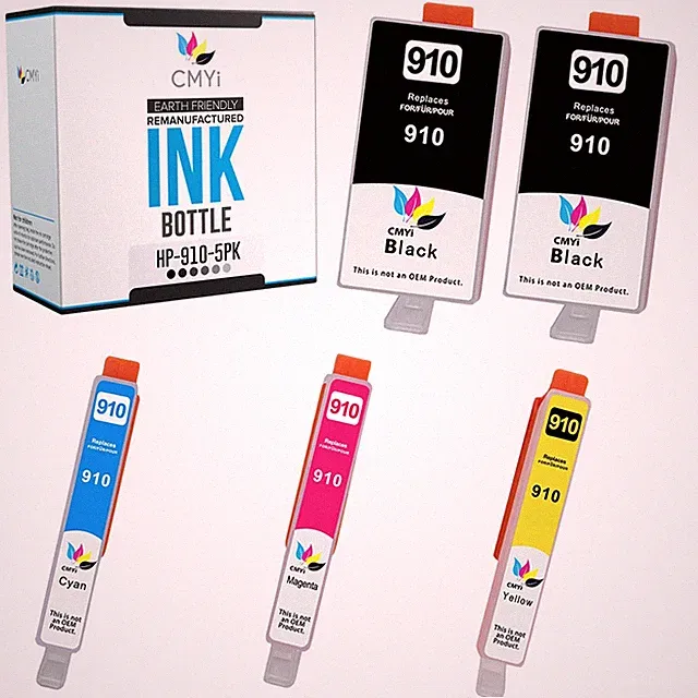 CMYi 5PK Compatible HP 910 Printer Ink Cartridges for OfficeJet Pro 8025 8035e