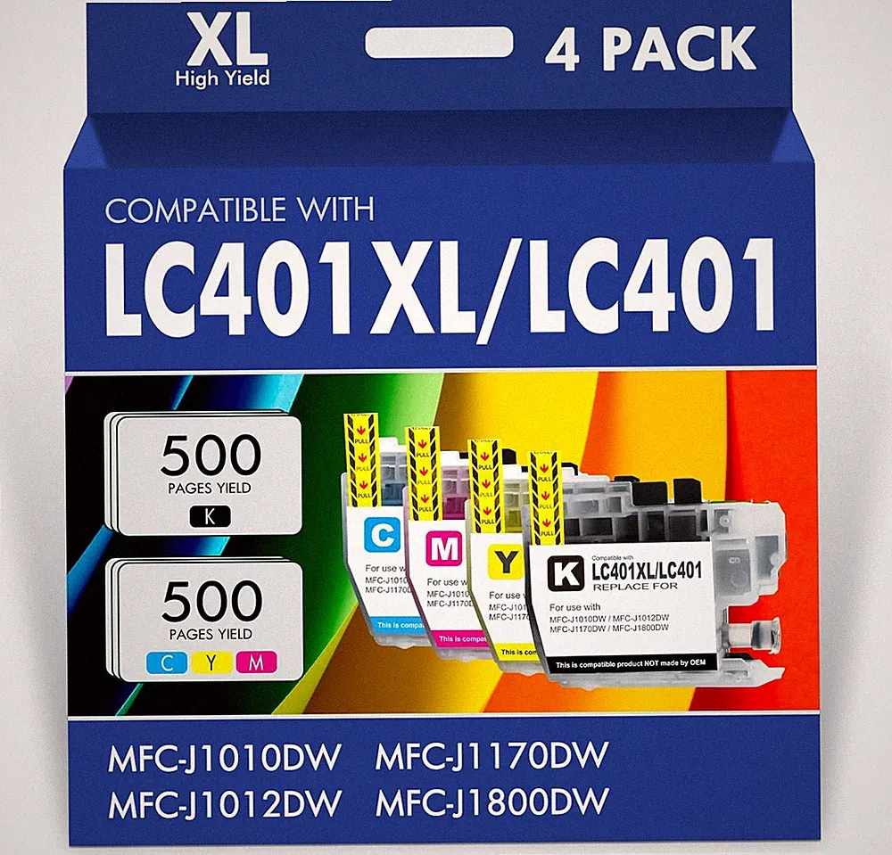 LC401XL LC401 MFC-J1010DW Ink Cartridges for Brother Printer 401XL LC 401 for MF