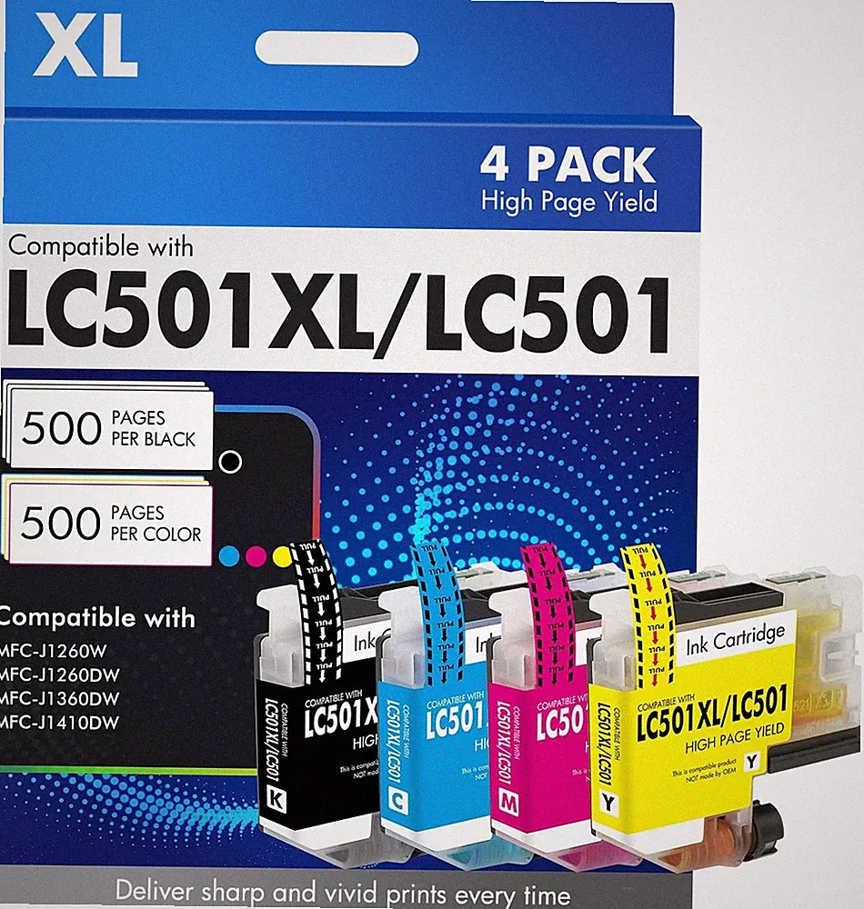 LC501 LC501XL MFC-J1360DW Ink Cartridges for Brother Printer Work Smart 1360 MFC