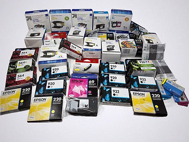 x40 Lot Of New Sealed Ink Cartridges Various Brands Colors Inkjet Cartridge Lot